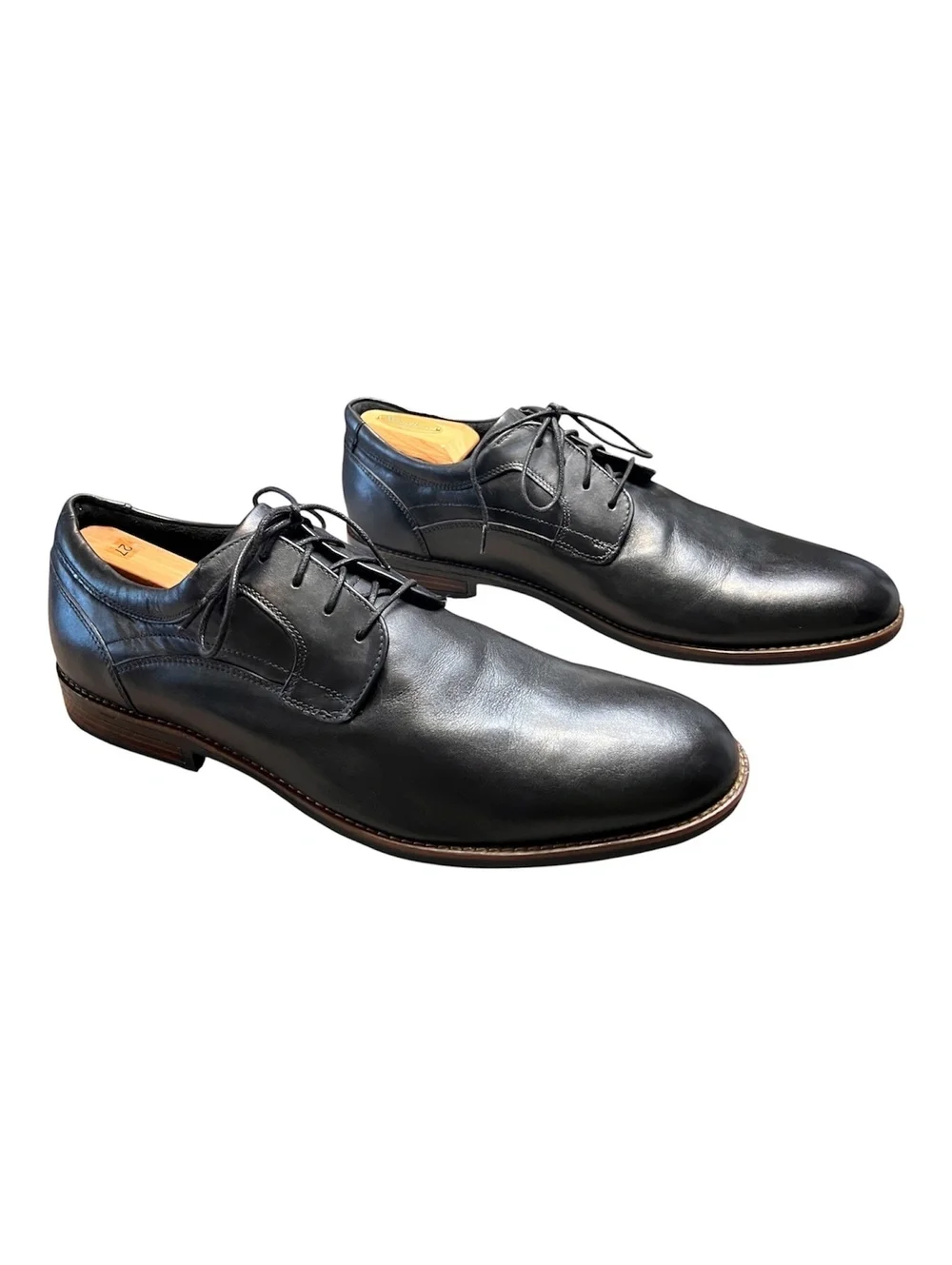 Rockport Dustyn Waterproof Black Leather Oxfords Size 13 Corporate Prep Shoes